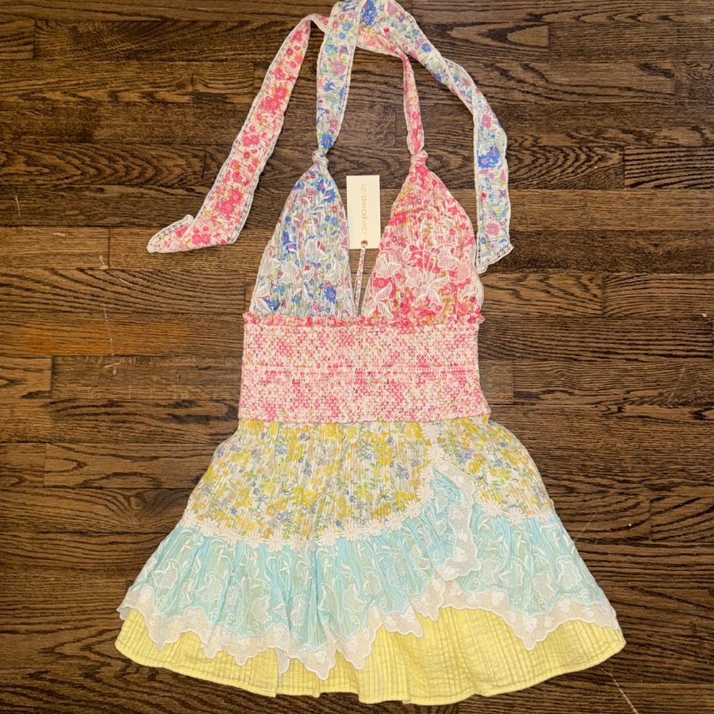 Cambria Halter Mini Dress in Fruit Punch